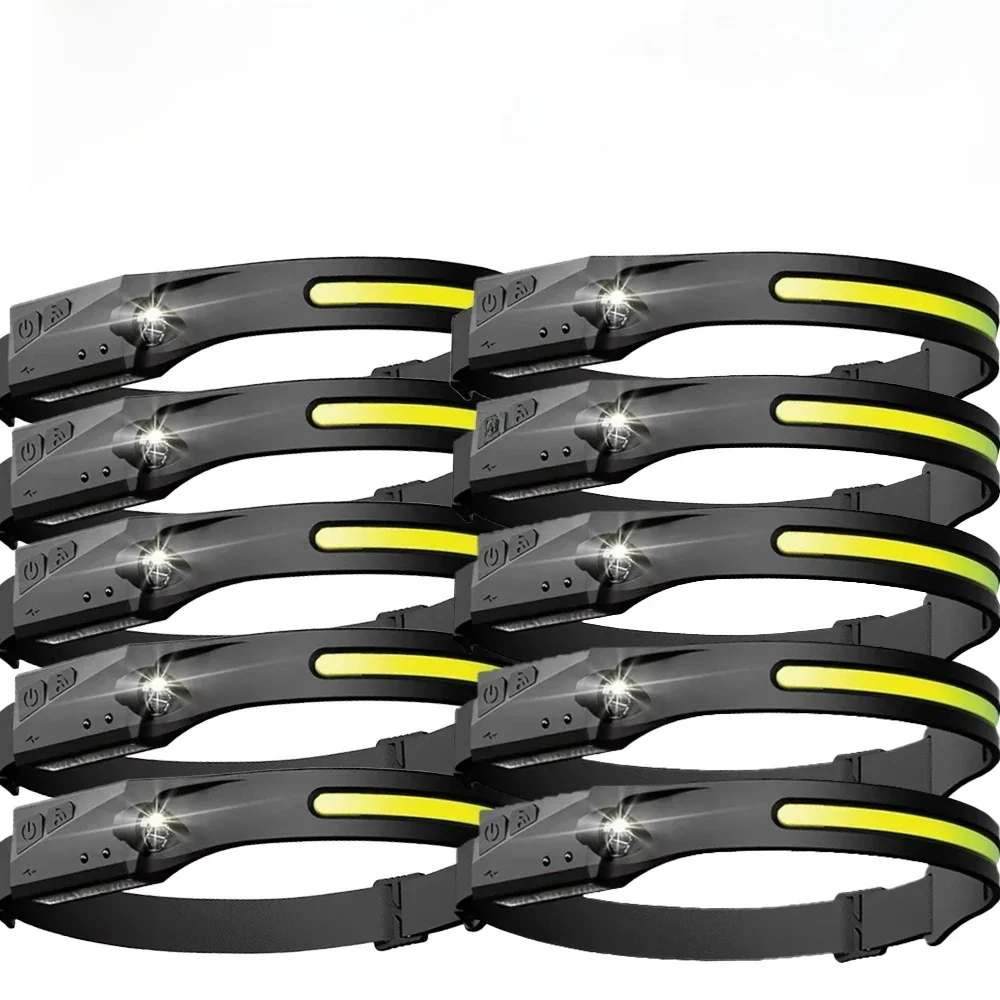 Latarka czołowa z czujnikiem LED Camping Search Light Latarka czołowa USB Akumulatorowa potężna lampa Latarnie przednie Reflektory 6 stylów — 2