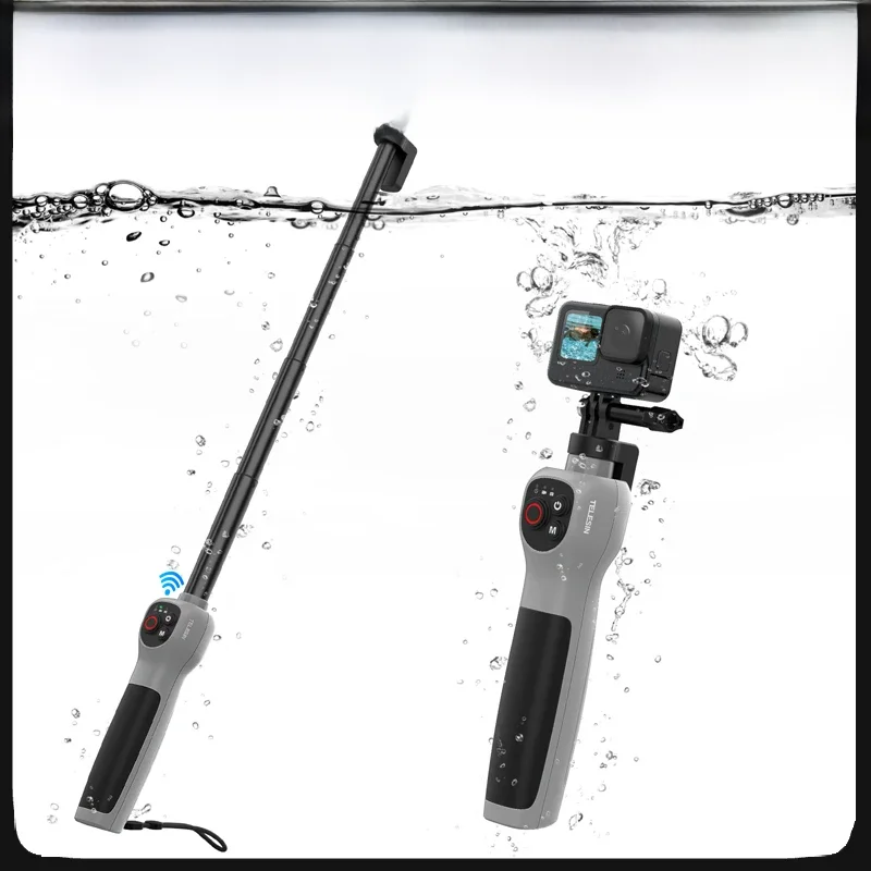 TELESIN Onderwater Selfie Stick Waterdicht Duiken Uitschuifbare Selfie Stick Draadloze Afstandsbediening Voor Gopro Hero 8 9 10 11 12 13 - afbeelding 2