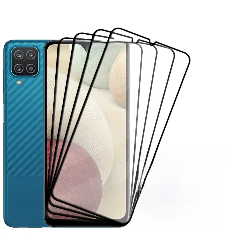 4 pièces couverture complète verre pour Samsung A12 verre Samsung Galaxy A12 verre pleine colle couverture 9H HD pour protecteur d'écran Samsung A12 A 12