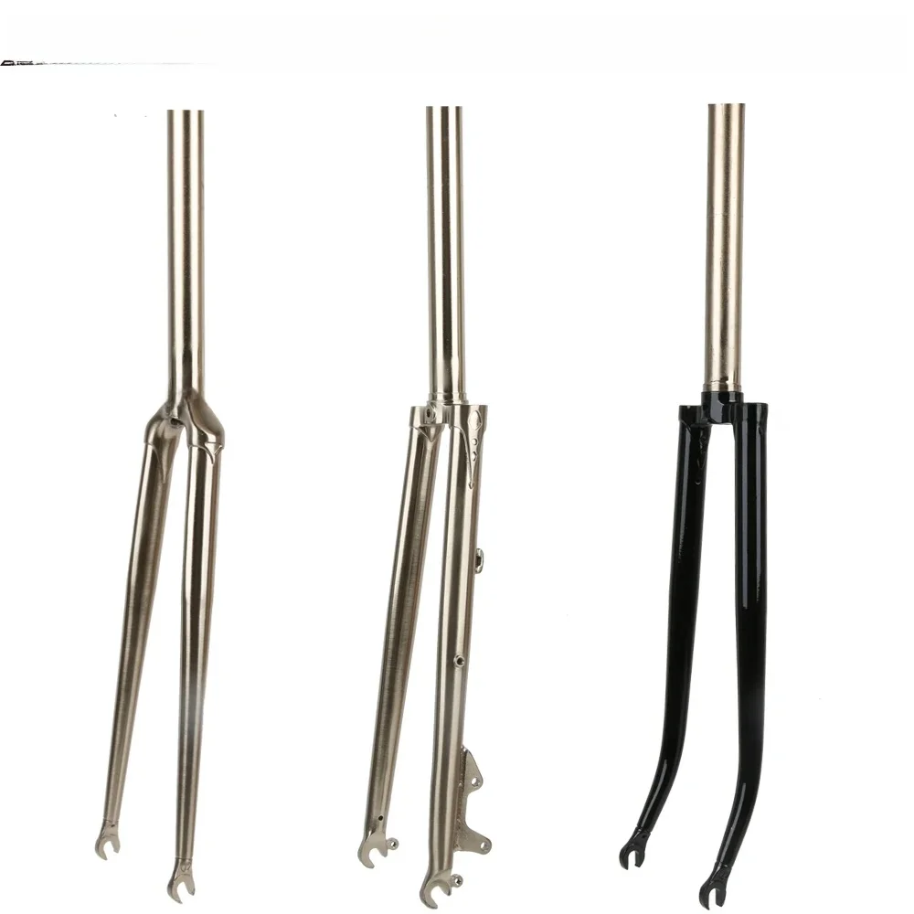 AliExpress NONE TSUNAMI CR01 Seaboaro CX01 Road Bicycle 700C Front Fork Silver Black Caliper Brake/Disc Brake Chrome Rigid Fork Parts