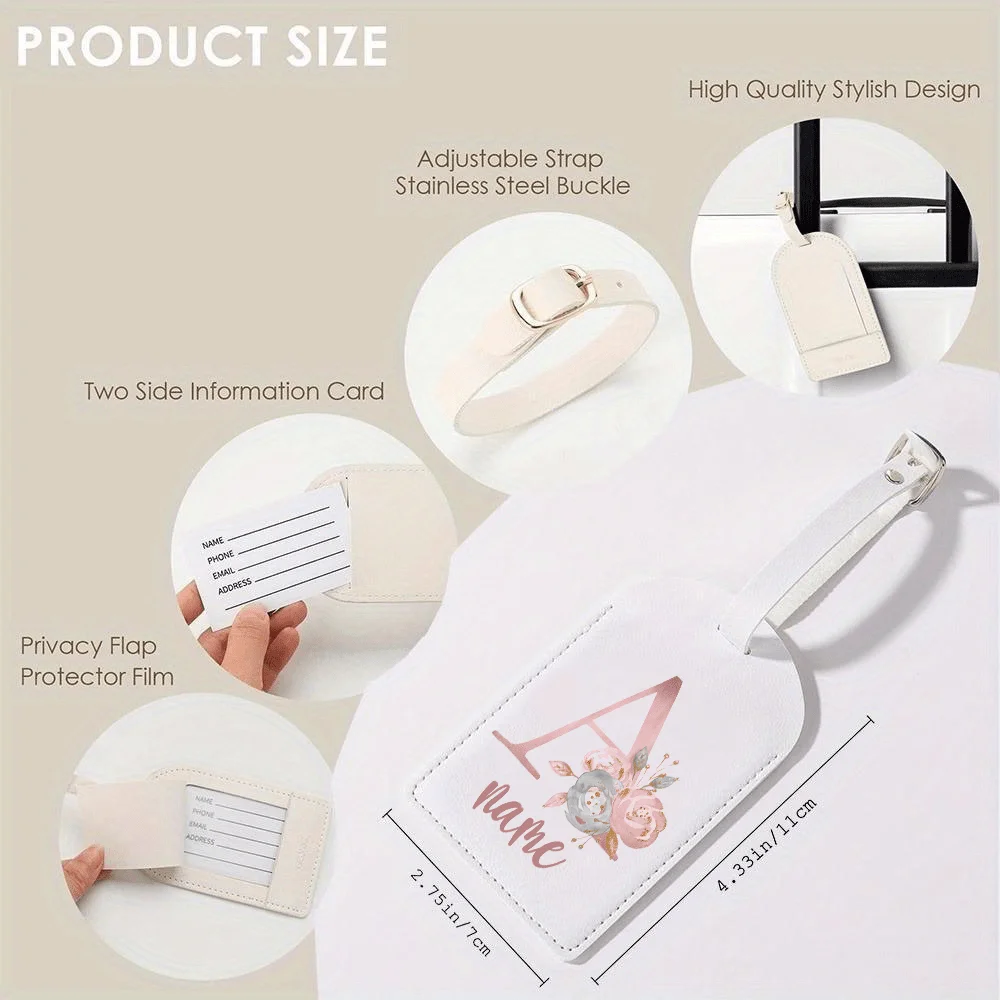 Custom Luggage Tag, Unique Initial‑Letter Combination, Personalized Gift for Suitcases Handbags & Travel Bags Identification