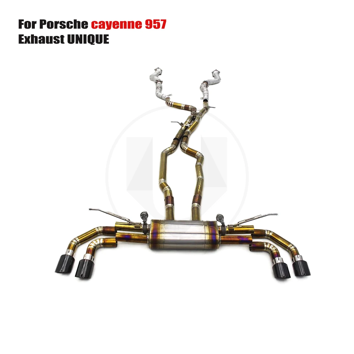 UNIQUE For Porsche cayenne 957 3.0T 3.6T 4.8T 2006-2010 performance valve titanium exhaust system  TC4 titanium alloy exhaust mu