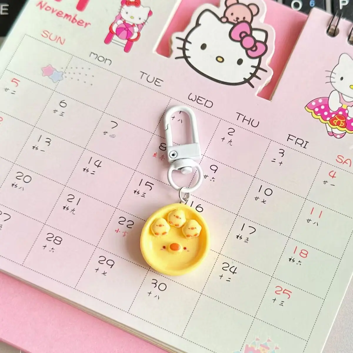 Cute Cartoon Poached Egg Banana Toast Keychain Creative Breakfast Food Keyring Backpack Decoration Bags Pendant image 5