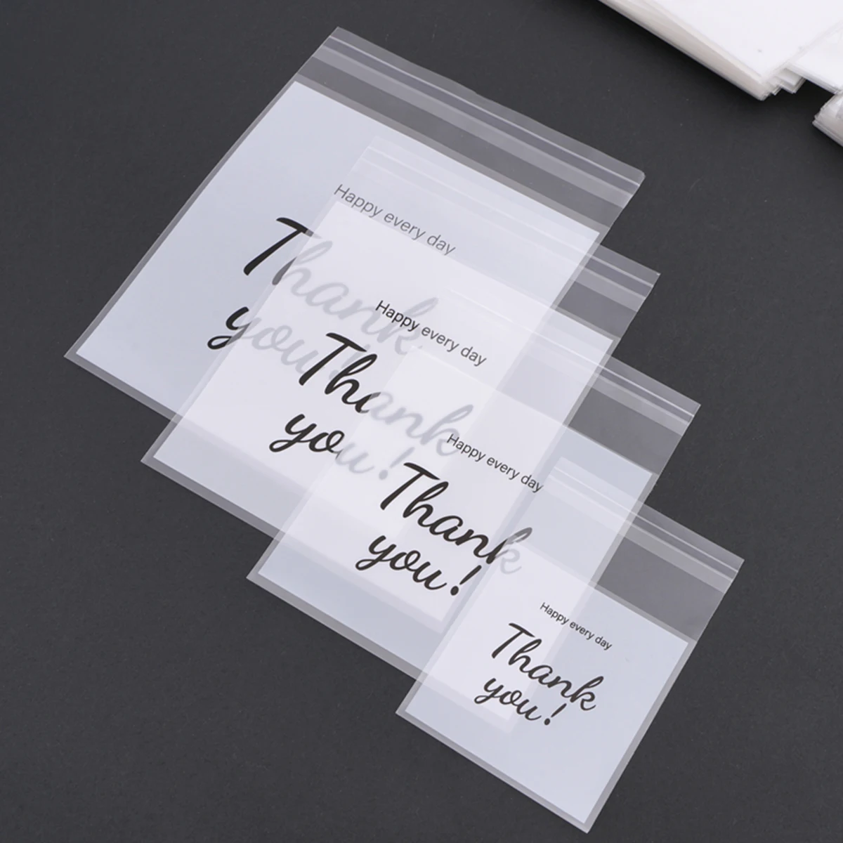 20pcs White Background Opp Packaging Bag, Printed With English, Self Sealing Plastic Bag For Jewelry Packaging