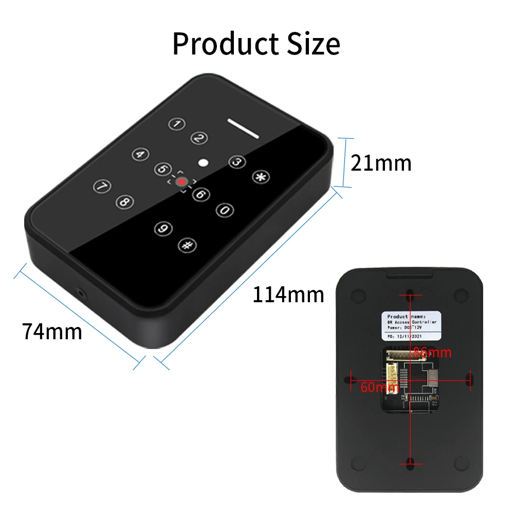 Phone QR Code Access Control Reader WG 26/34 13.56Mhz IC Card Reader APP QROPEN QRCode Scaner Dynamic Code Door Reader Access