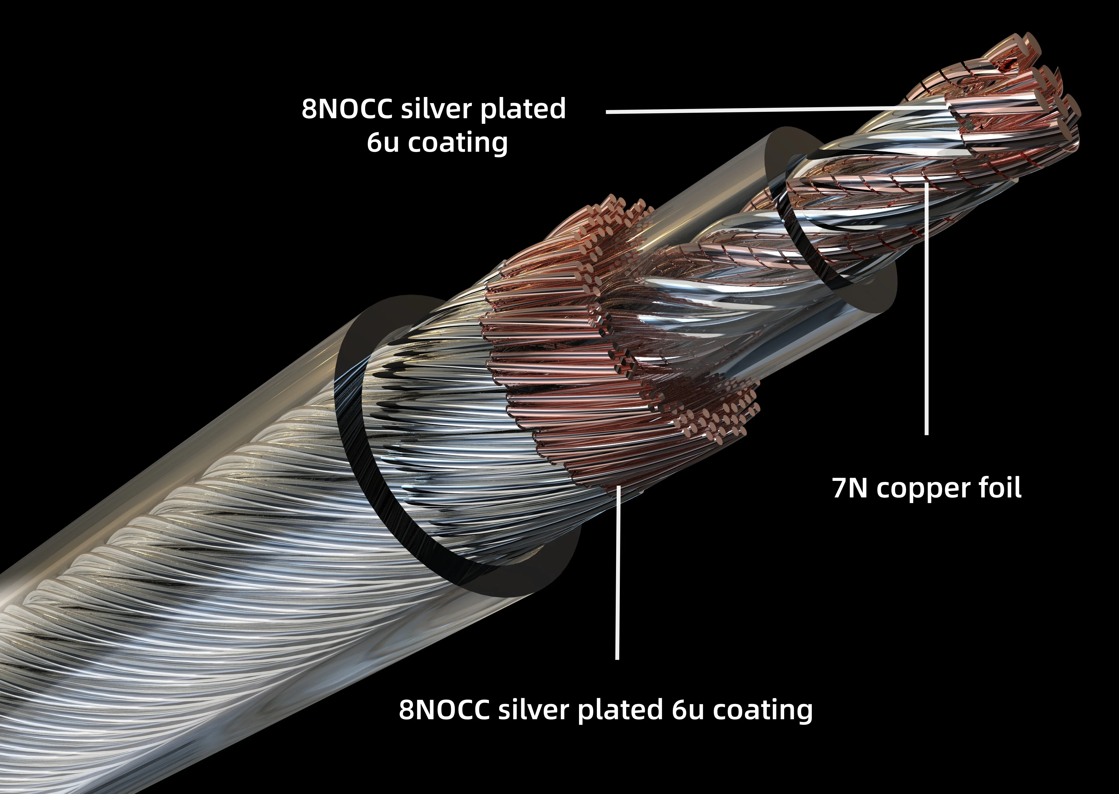 ZiSin-341 IEM Cable 4.4mm Silver Plated Plug, Compatible with MMCX