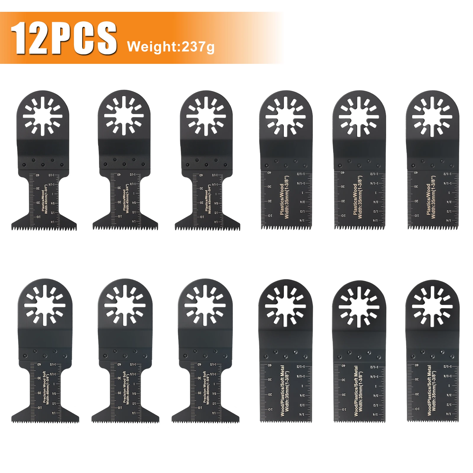 10-42 Stuks Oscillerende Zaagbladen Set Universele Multitoolbladen Met Gesloten Achterkant Voor Hout Kunststof Metaal Past Op De Meeste Oscillerende Gereedschappen
