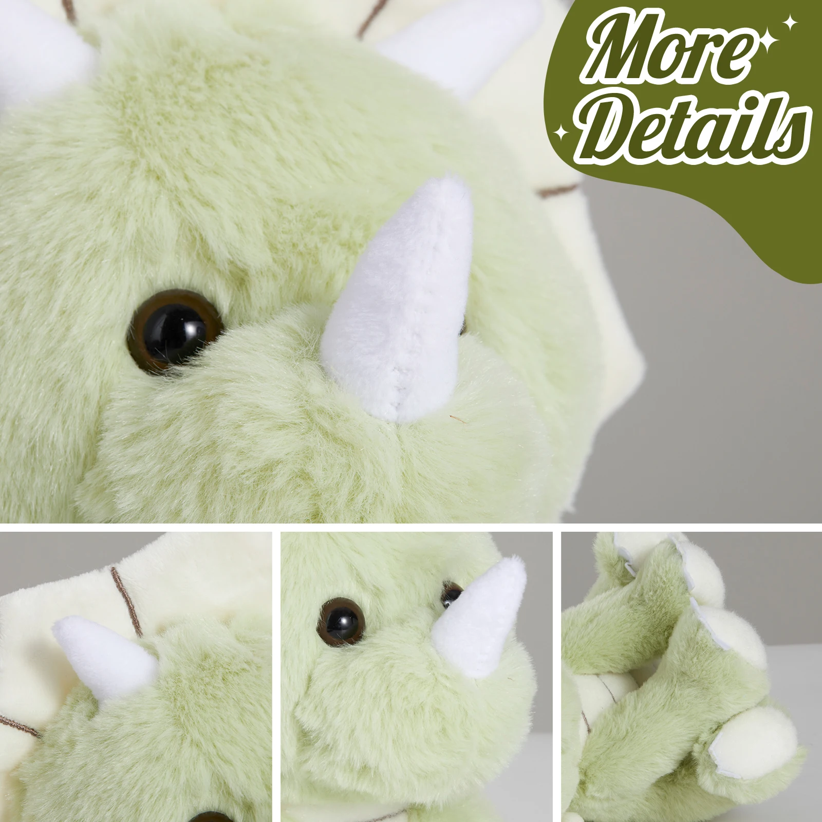 Cute Soft Triceratops Doll Plush Toys High Quality PP Cotton Dinosaur Stuffed Animals Birthday Halloween Gift for Girls Kids