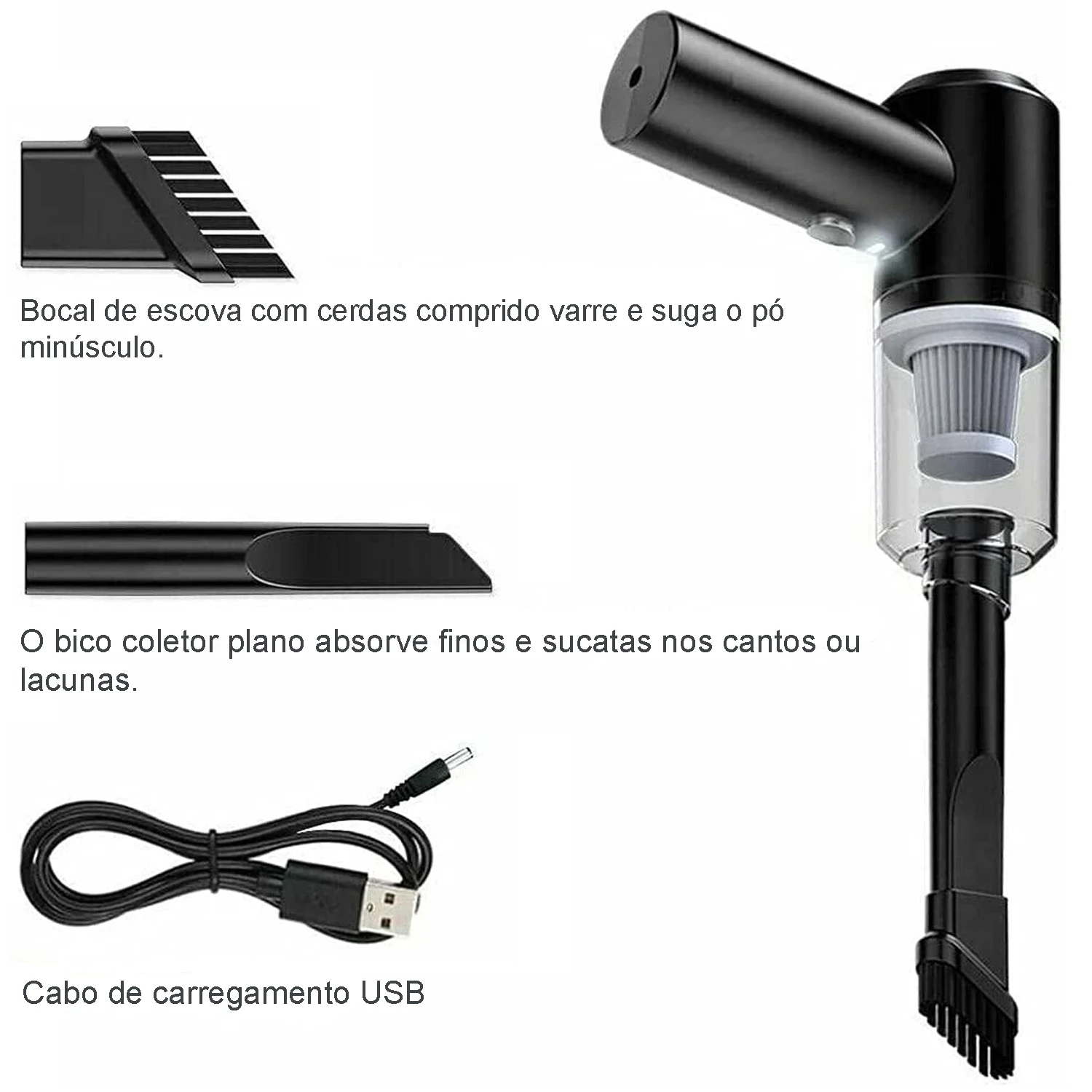 Mini aspiradora portátil multiusos de alta potencia de 120W para succión de automóviles y electrodomésticos