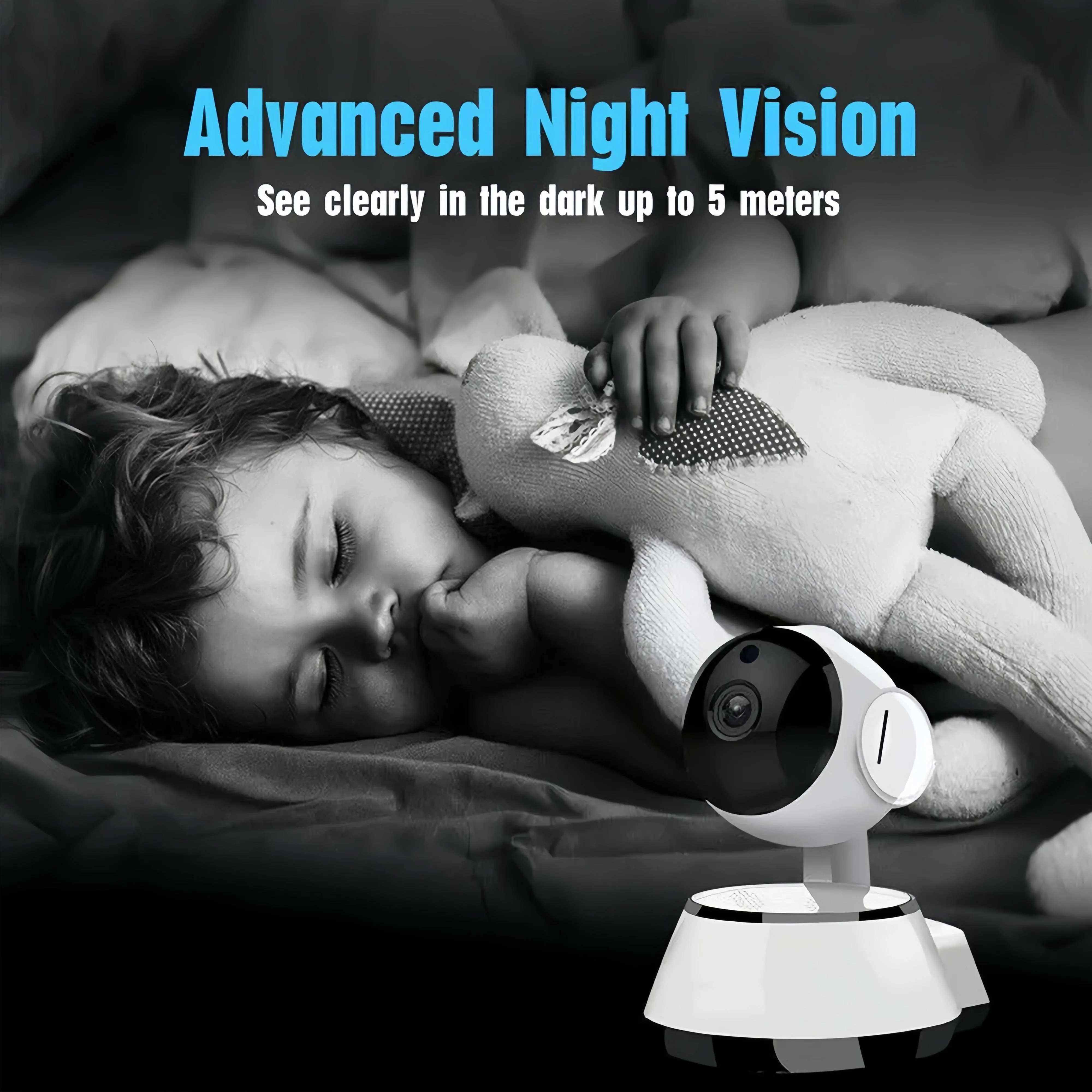 كاميرا مراقبة واي فاي 8 ميجابكسل اتجاهين الصوت اللون للرؤية الليلية مراقبة الطفل AI كاميرا تتبع الإنسان رؤية CCTV كاميرا فيديو داخلية