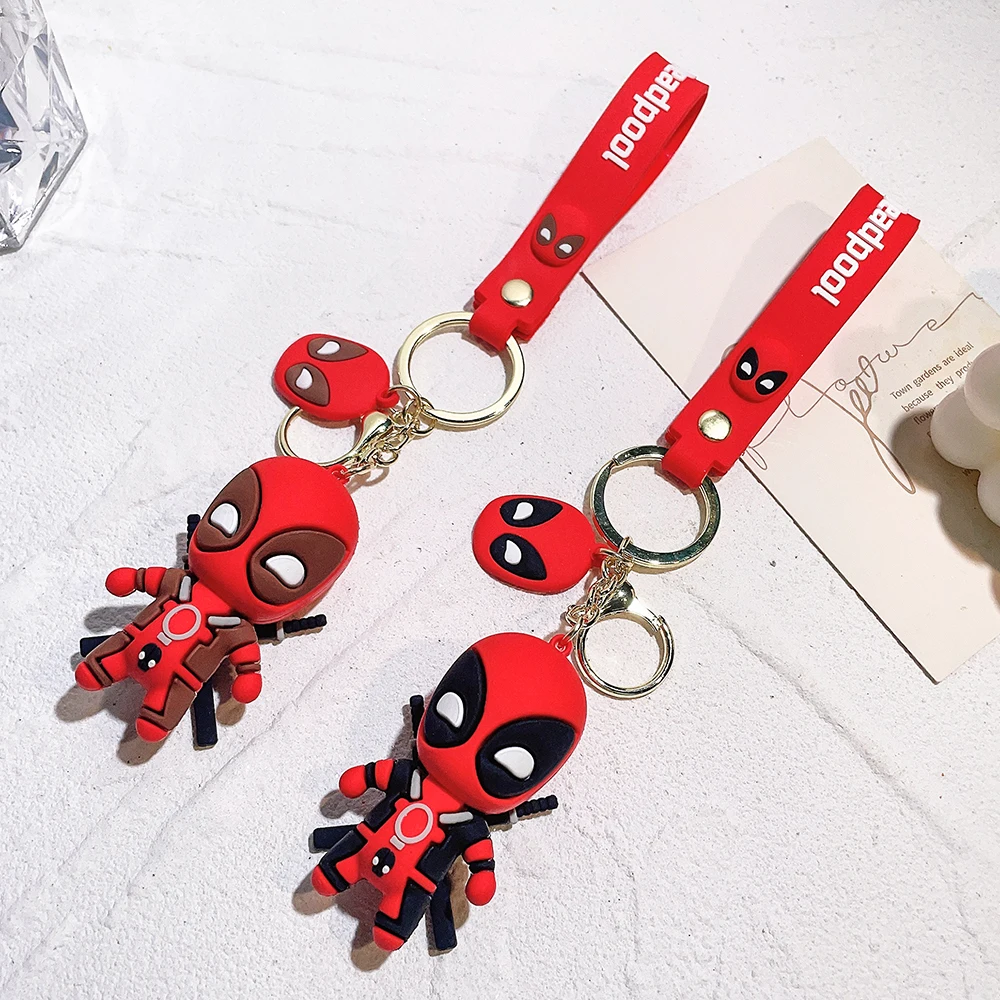 Marvel Cute Doll Pendant Anime Figures Deadpool Q Version Fashion Backpack Keychain Couple Bag Keyring Pendant Birthday Gifts