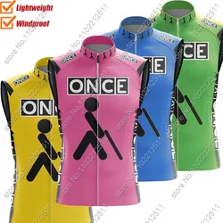 Retro Once 2024 Team Wind Vest Cycling Jersey Sleeveless Pink Yellow Windproof Lightweight Retro ind Vest MTB Maillot Ropa