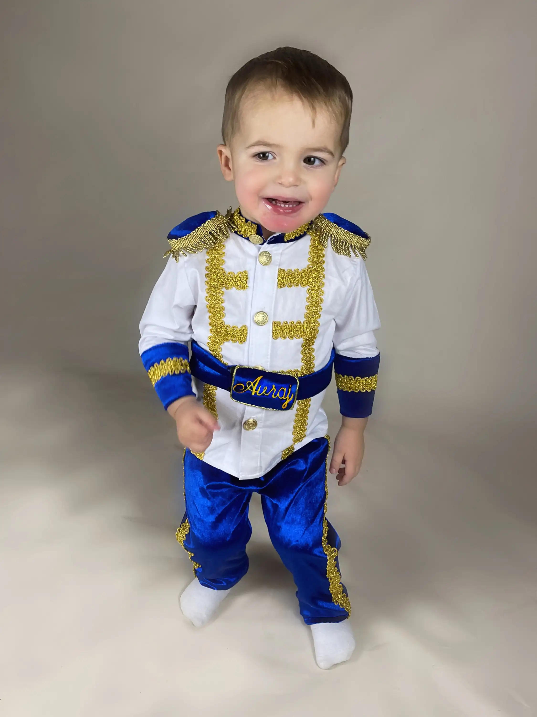 Premier anniversaire garçon tenue. Suite garçon personnalisée, 1er anniversaire du prince royal Gelboy