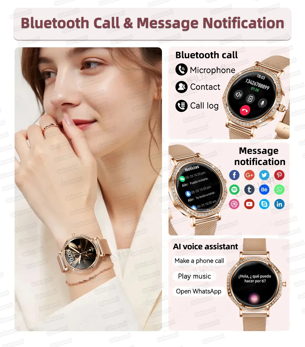 

2025 New Smart Watch For Women Gift 1.43 Inch Full Touch Screen Sports Fitness Watches Bluetooth Calls Digital Smartwatch Ladies