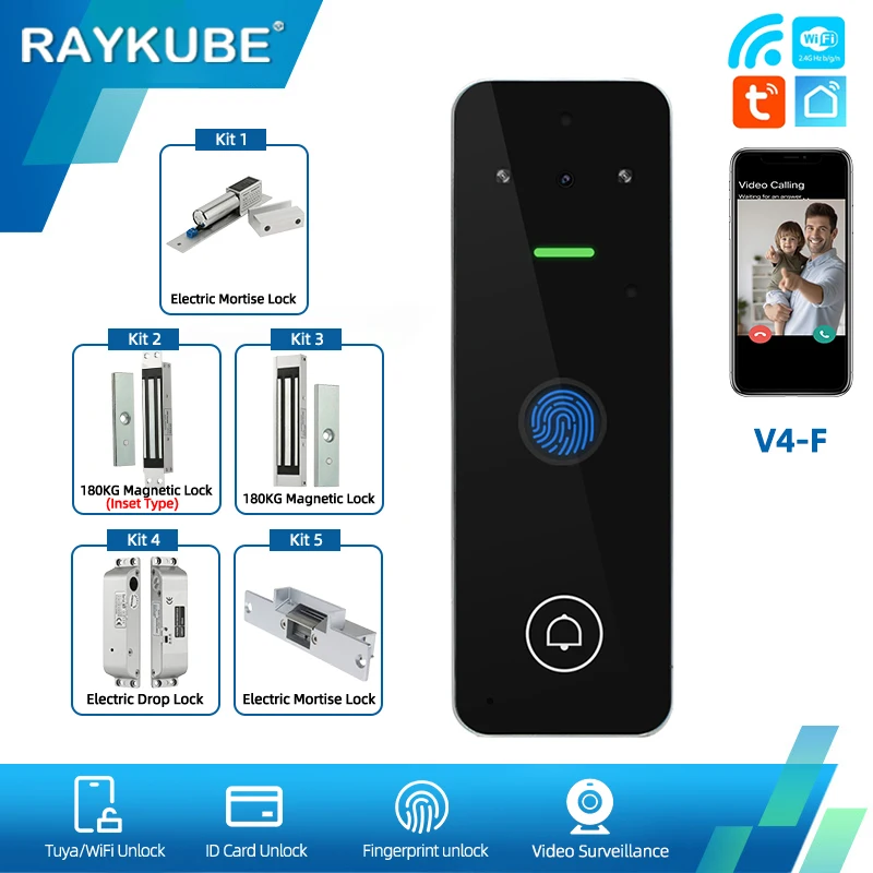 raykube-smart-video-intercome-access-control-system-kit-with-wifi-tuya-fingerprint-keypad-controller-electric-magnetic-locks