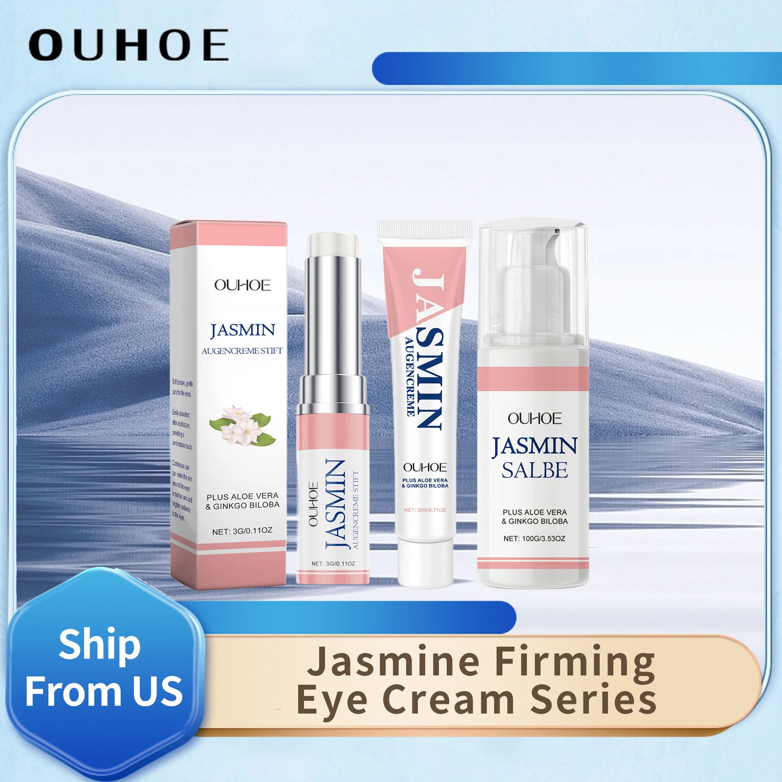 

Ouhoe Firming Eye Cream Jasmine Series Anti Dark Circles Eye Bag Skin Firming Reduce Puffiness Nourish Massage Eye Tighten Cream