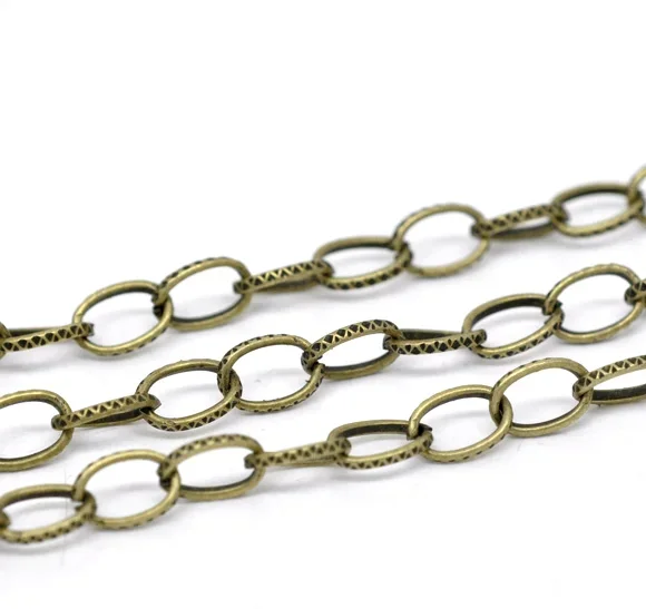 Uroczy łańcuszek w kolorze brązu o długości 10 m do zawieszki z klipsem 8x5,5 mm (B13978) — zdjęcie 2