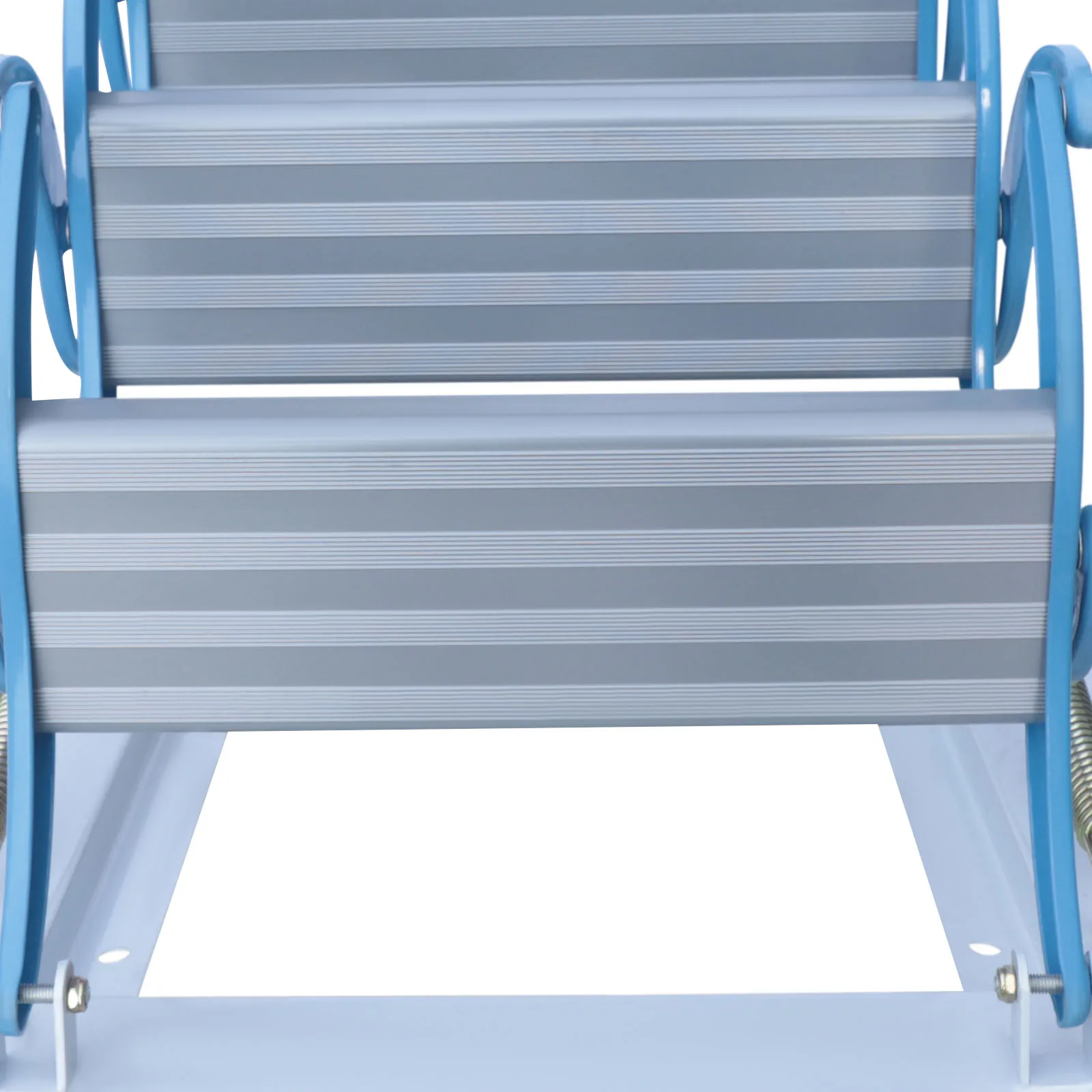 Pull Down 12 Steps Attic Stairs, Alloy Attic Access Ladder, Blue Pulldown Attic Stairs, Wall-mounted Folding Stairs for Attic