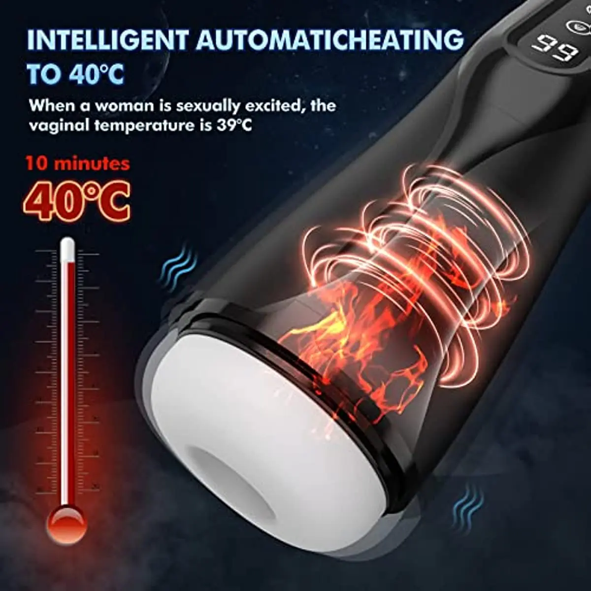 HESEKS Automatic Male Masturbators 9 Suction & Vibration Heating Real Blowjob Pussy Vaginas Adult Male Sex Toys for Men 18