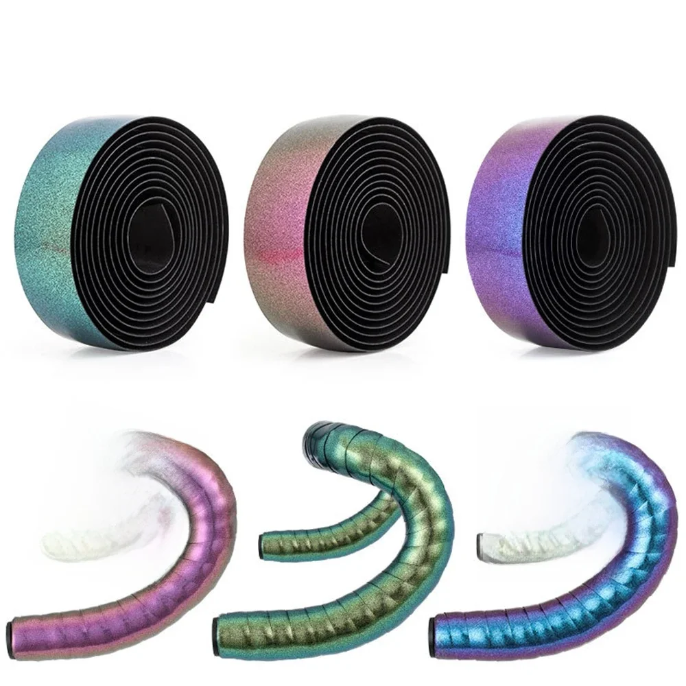 AliExpress NONE Road Bike Chameleon Color Bar Tape EVA/PU Bicycle Handlebar Tape Breathable Sweat Anti-Skid Shock Absorber Wrap Tape 2150mm