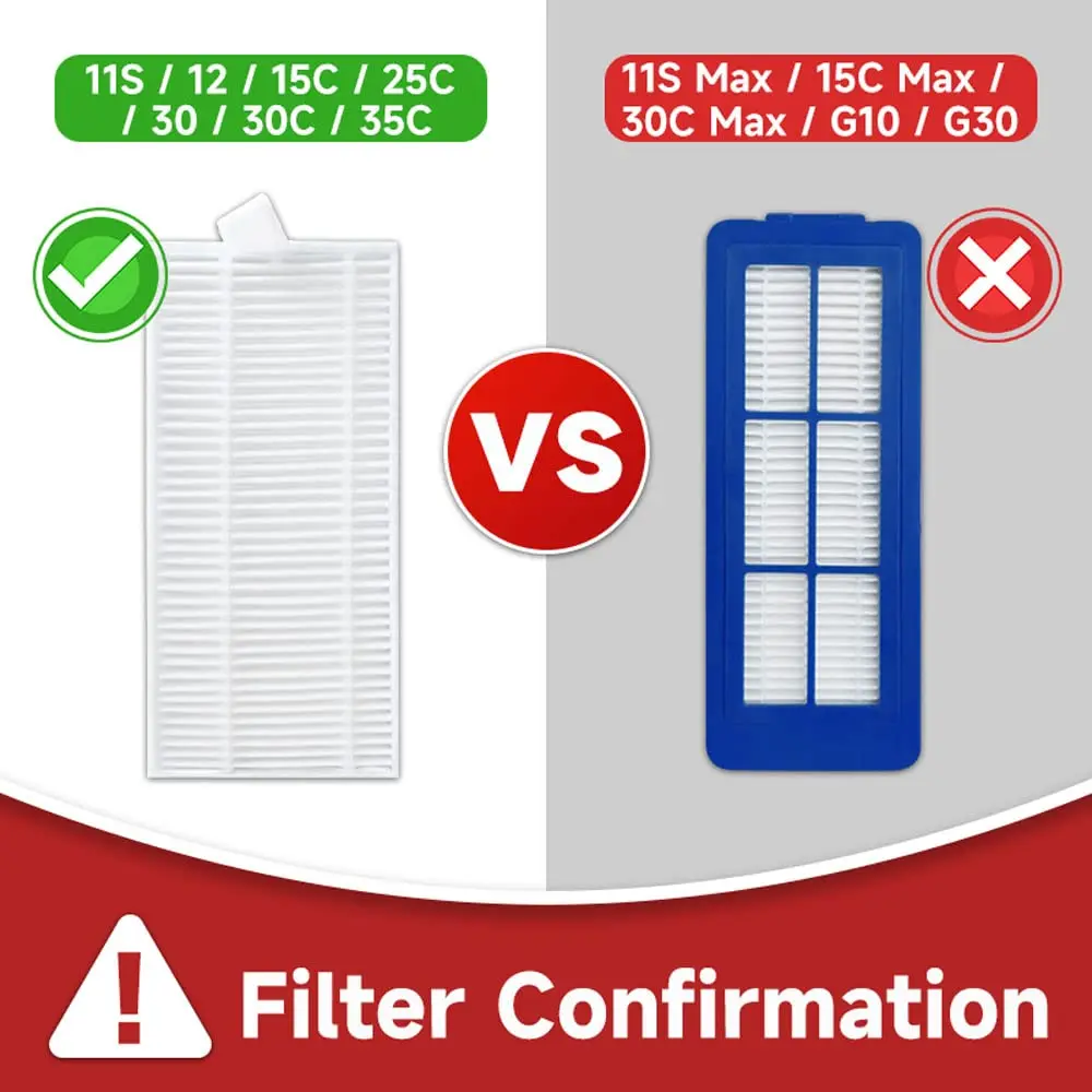 Untuk Eufy Robovac 11S / 25C / 30 / 30C / 35C / 12 / 15T / 15C Robot tipis vakum sikat sisi utama Filter Hepa suku cadang Kit