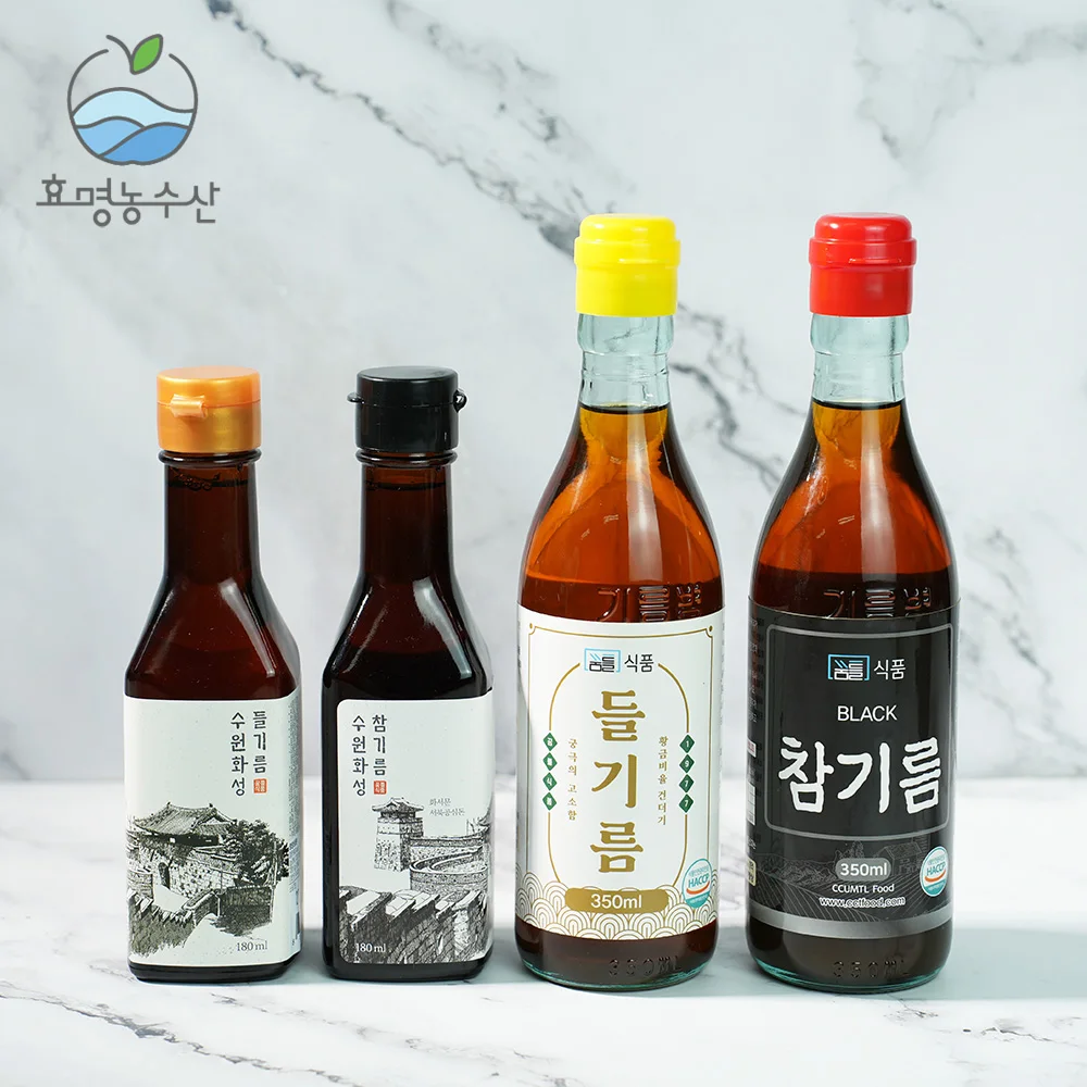 ★HACCP인증★저온압착 진한 참기름/들기름 180ml 350ml 전통 방식 참기름 