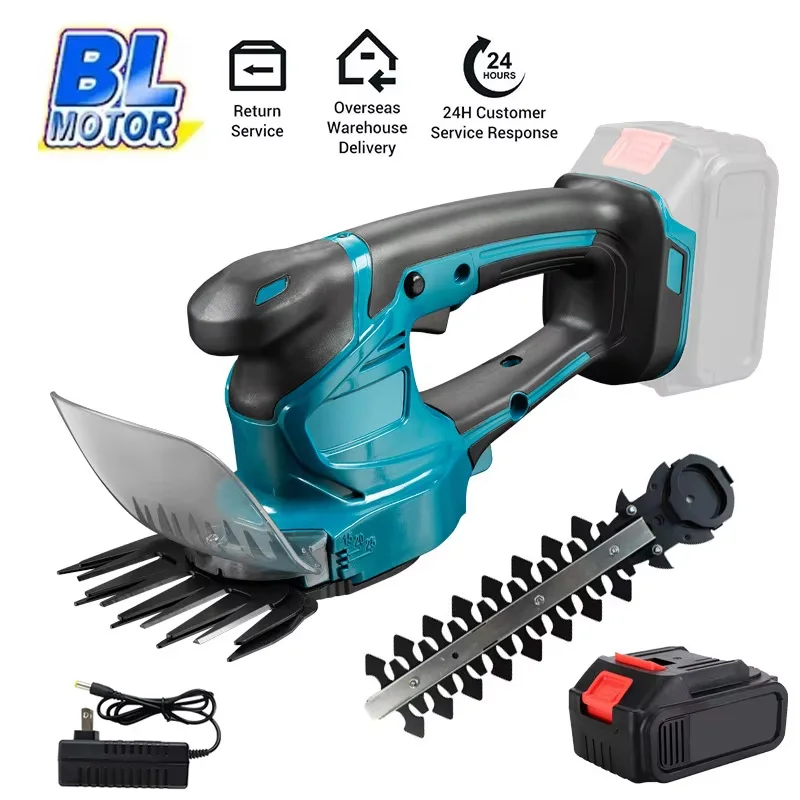 2 IN 1 Electric Hedge Trimmer 2500 SPM Lawn Mower Garden Bush Grass Scissors Power Tool For Makita 18V Battery