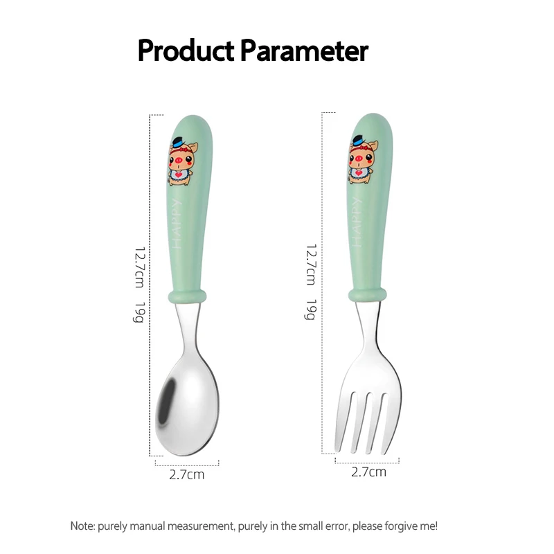 Baby Gadgets Tableware Set Children Utensil Stainless Steel Toddler Dinnerware Cutlery Cartoon Infant Food Feeding Spoon Fork