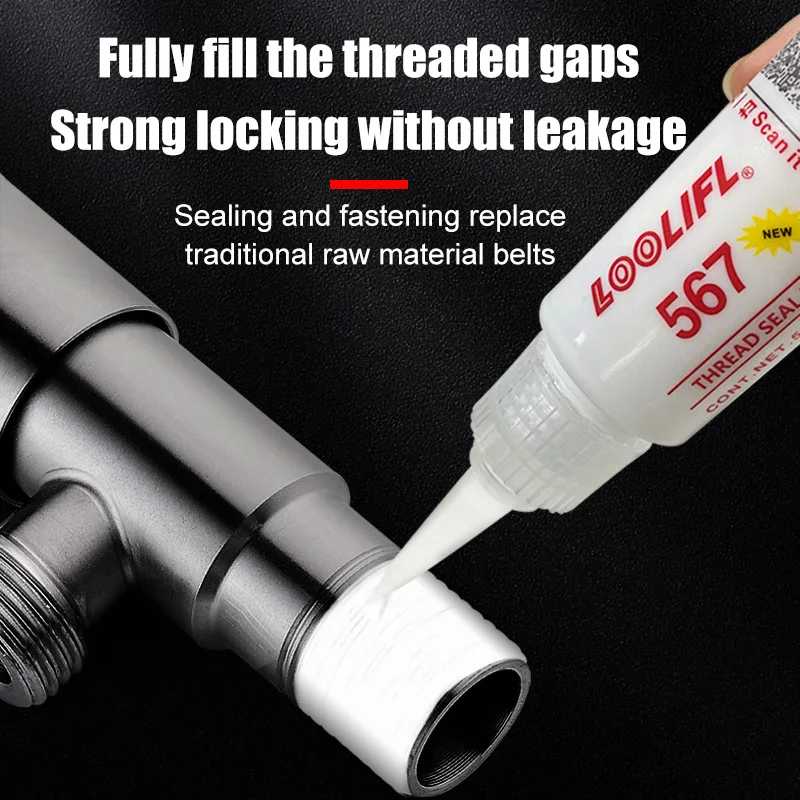 Super 567 Sigillante Per Filettature Di Tubi Metallici Raccordi Pneumatici e Idraulici Sigillante Anaerobico Per Filettature A Prova Di Fuga,a Prova Di Perdite,Resistente al Calore,Sigillante