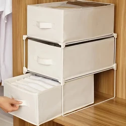 1Pc Foldableable Storage Basket with Handle, Foldable Canvas Container, Home, Wardrobe, Drawer Multi-Grids Organizer