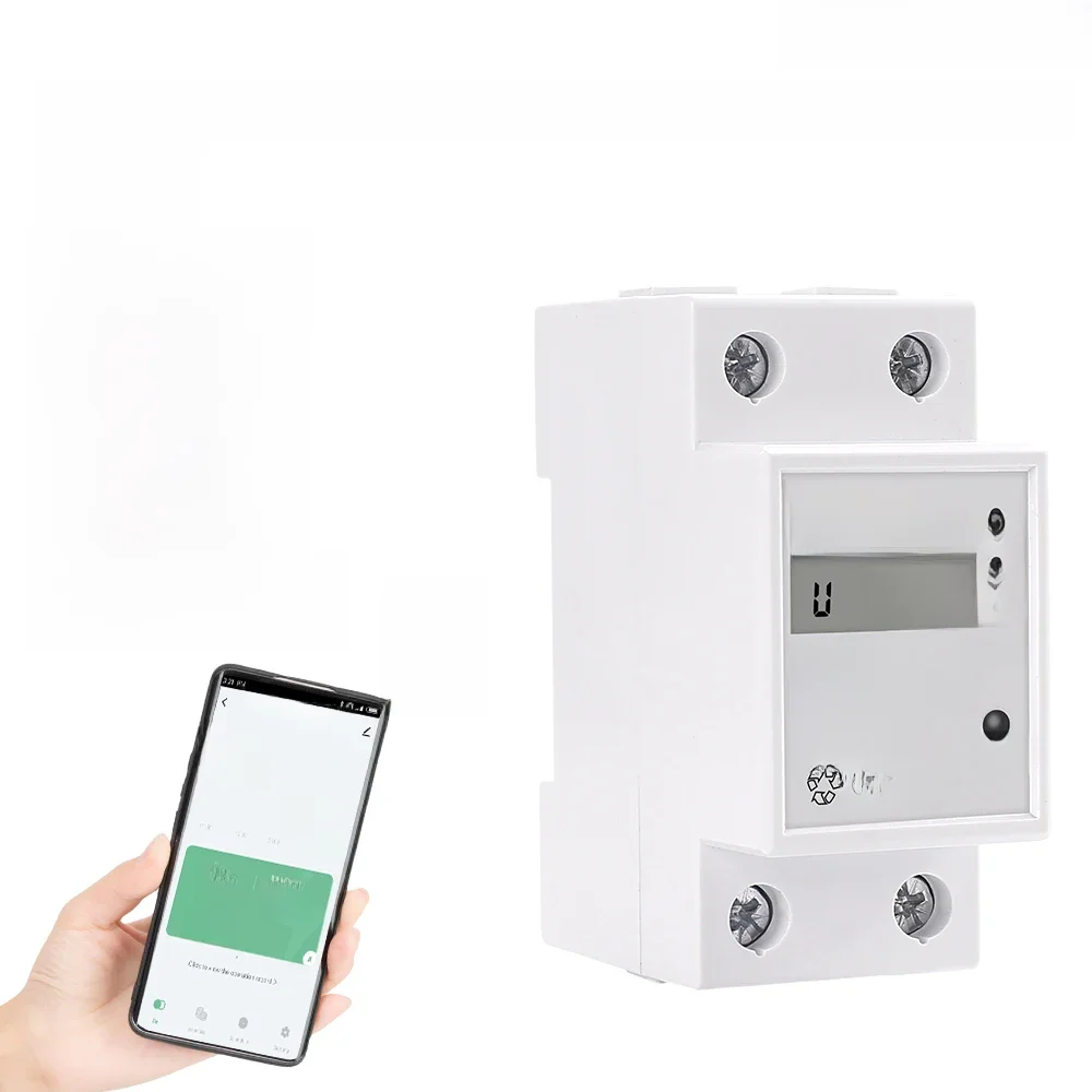 Commutateur intelligent WIFI 60A, compteur d'énergie TUYA, Kwh, disjoncteur de mesure, minuterie avec protection du limiteur de courant de surtension