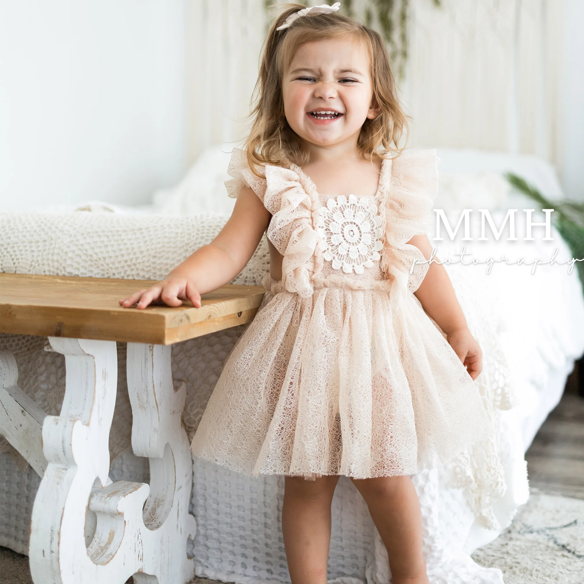 

Don&Judy Little Baby Photography Clothes Mesh Ruffle Sleeve Princess Dress for Baby Girl Photo Shoot Birthday Party Accessories