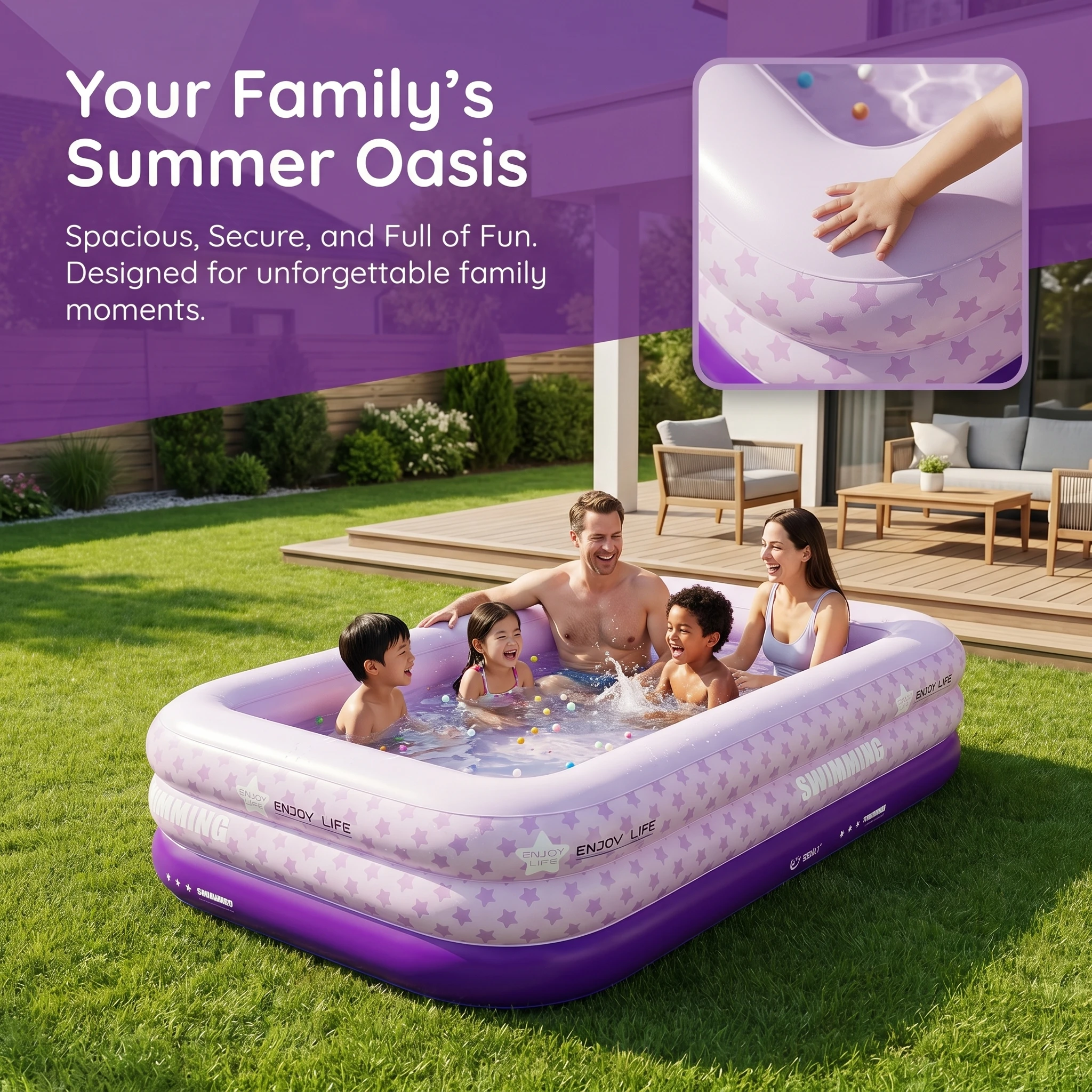 Hot Sale Family, Inflatable Swimming Pools Backyard Above Ground, Swimming Pool for Adults Easy Set up Customizable