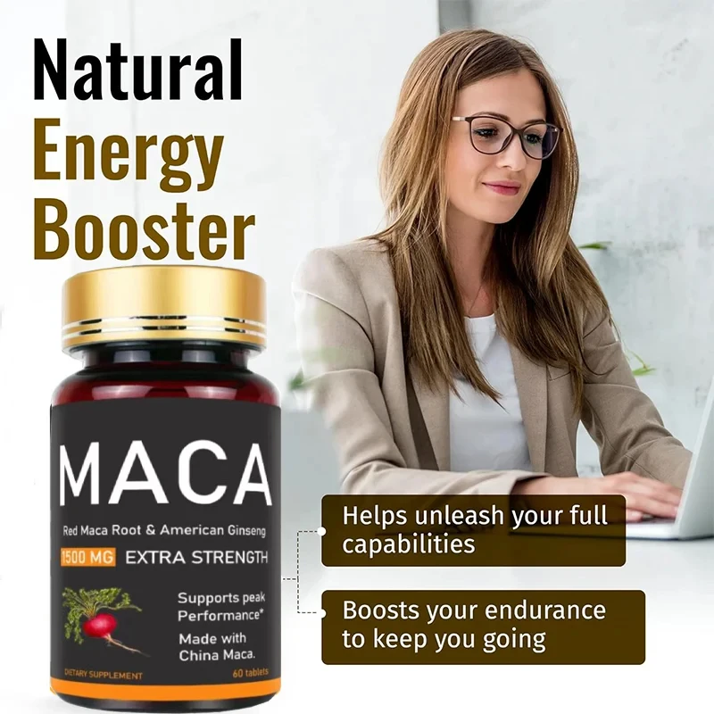 Maca -60 pieces of organic jelly, Peru Genmaca, 100% pure, non-transgenic, supporting reproductive health, Energizer-36000mg nat