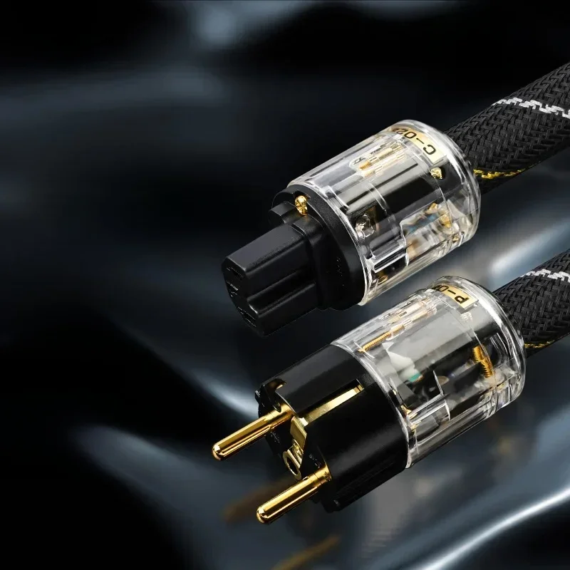 YYAUDIO Hi-End koperen wisselstroomkabel hifi audio US/EU netsnoer puur koperen voedingskabel met P-029/P-029E stekker connector - afbeelding 2