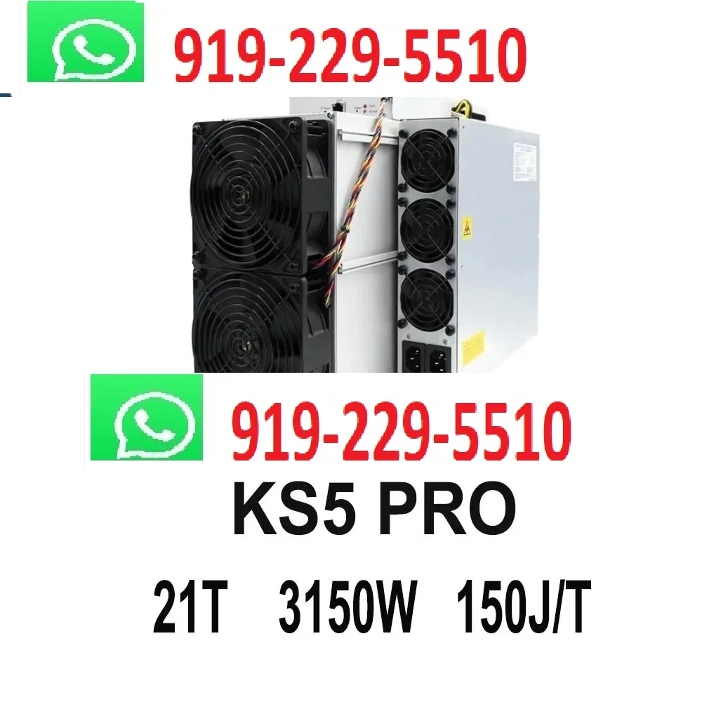 

BEST DEAL BUY 5 GET 3 FREE Bitmain Antminer KS5 PRO (21 TH/s) Kaspa (KAS) Miner Free Shipping