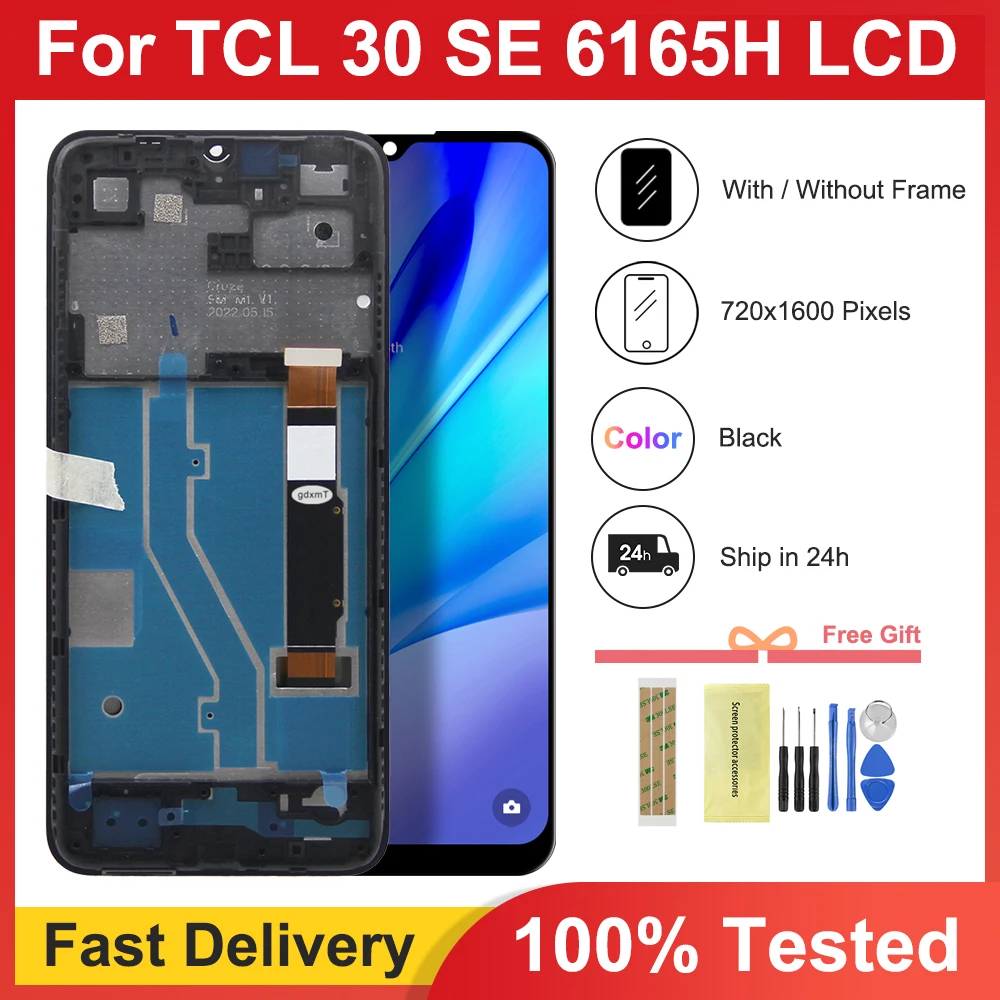 

6.52" Original For TCL 30 SE LCD Display Touch Screen Digitizer Assembly Replace For TCL 30SE 6165H, 6156H1, 6165A, 6165A1 LCD