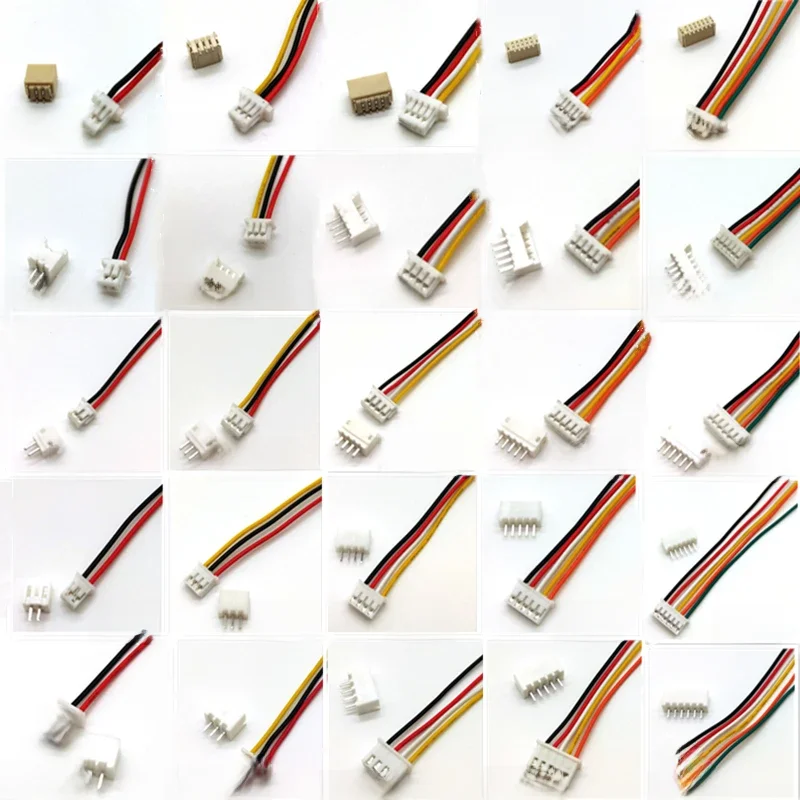 10 zestawów SH1.0 JST1.25 ZH1.5 PH2.0 XH2.54 złącze żeńskie + męskie 2/3/4/5/6/7/8/9/10P wtyczka z kablem 10/20/30cm — zdjęcie 2