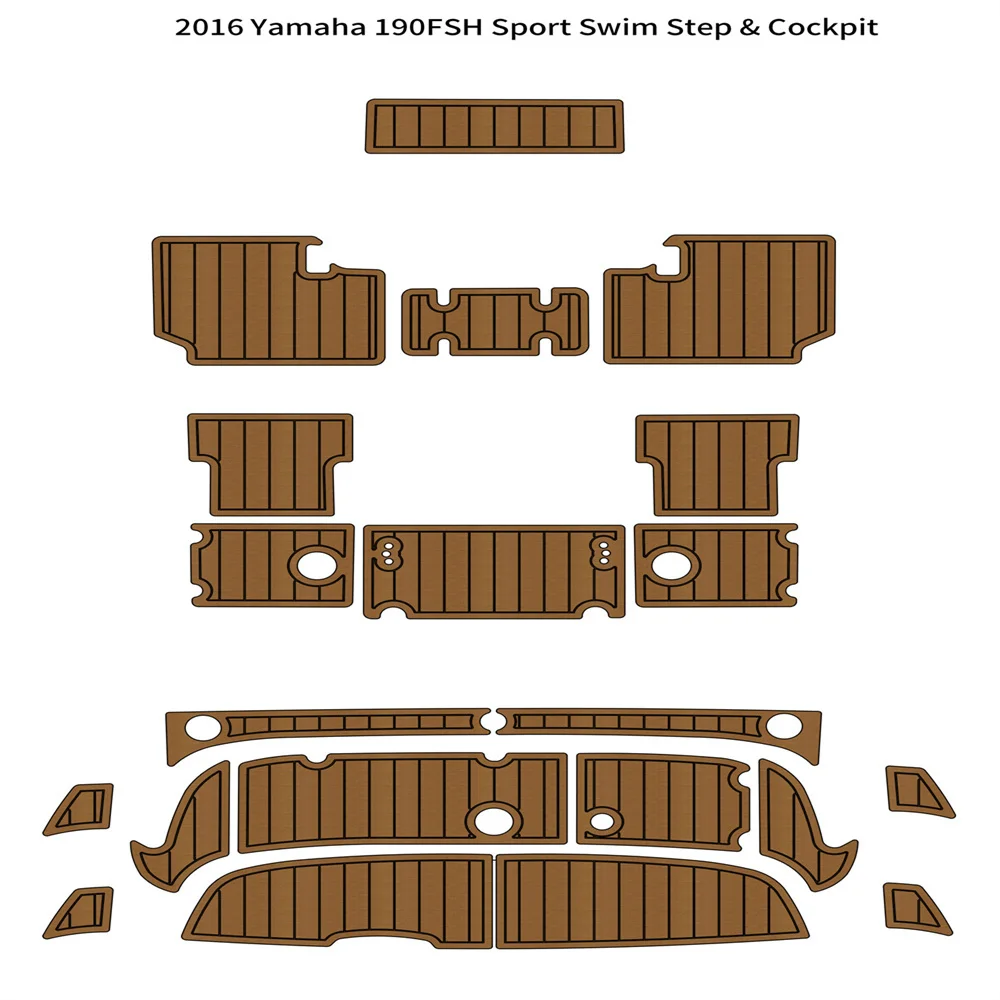 

2016 Yamaha 190FSH Sport Swim Platform Cockpit Pad Boat EVA Foam Teak Floor Mat