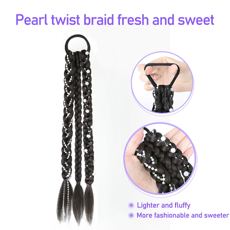 TALANG Synthetic Boxing Braids pearl braids  Summer HairPicecs Clip-On Hair Extensions for Women Braided Hairstyles Natural Hair