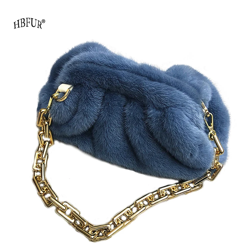 

Designer Bags Luxury Fur Cloud Bag 2022 New Fashion Shoulder Bag Chain Bag For Women Mink Fur Bag 100% Cloud Dumpling Bag