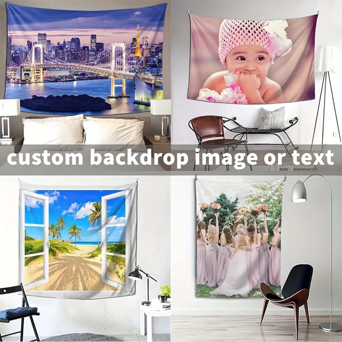 1pc Custom Photo Square Tapestry Backdrop – Indoor Wall Decoration, Perfect for Birthdays, Parties, Festivals And Everyday Decor view 5