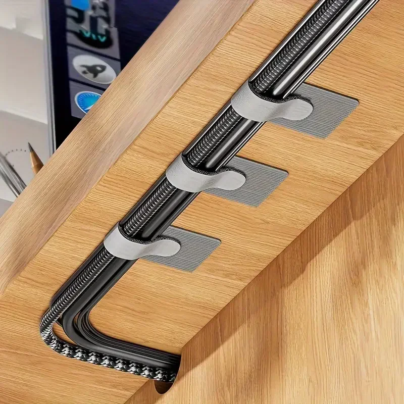 Auto-adesivo Cable Organizer, Mesa ou Parede, Clipe Fixo, Power Cable Tie, Rede Cable Routing