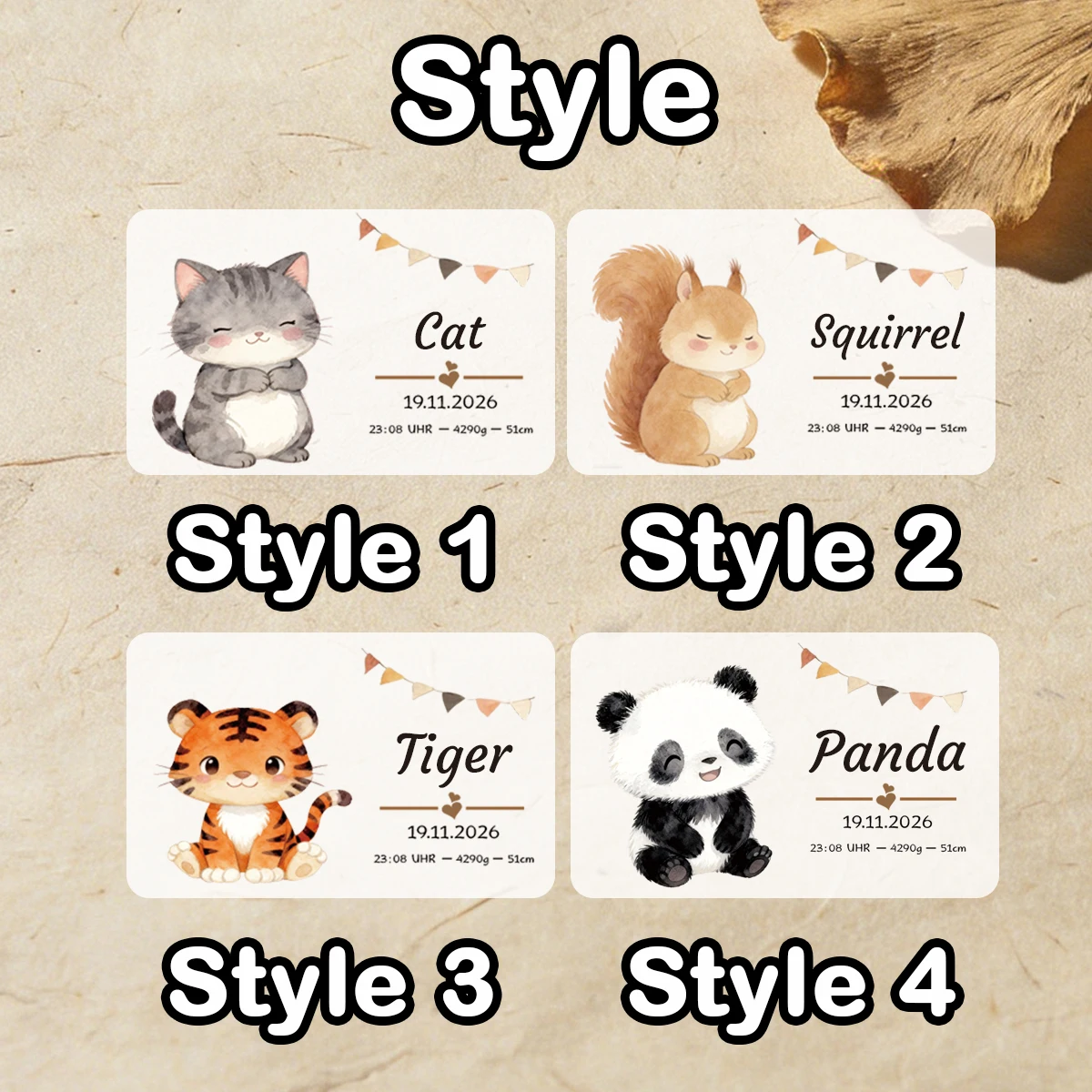 Custom Text Keepsake Box, Personalized Wooden Storage Box, Customized Memory Box, Cute Animal Patterns.