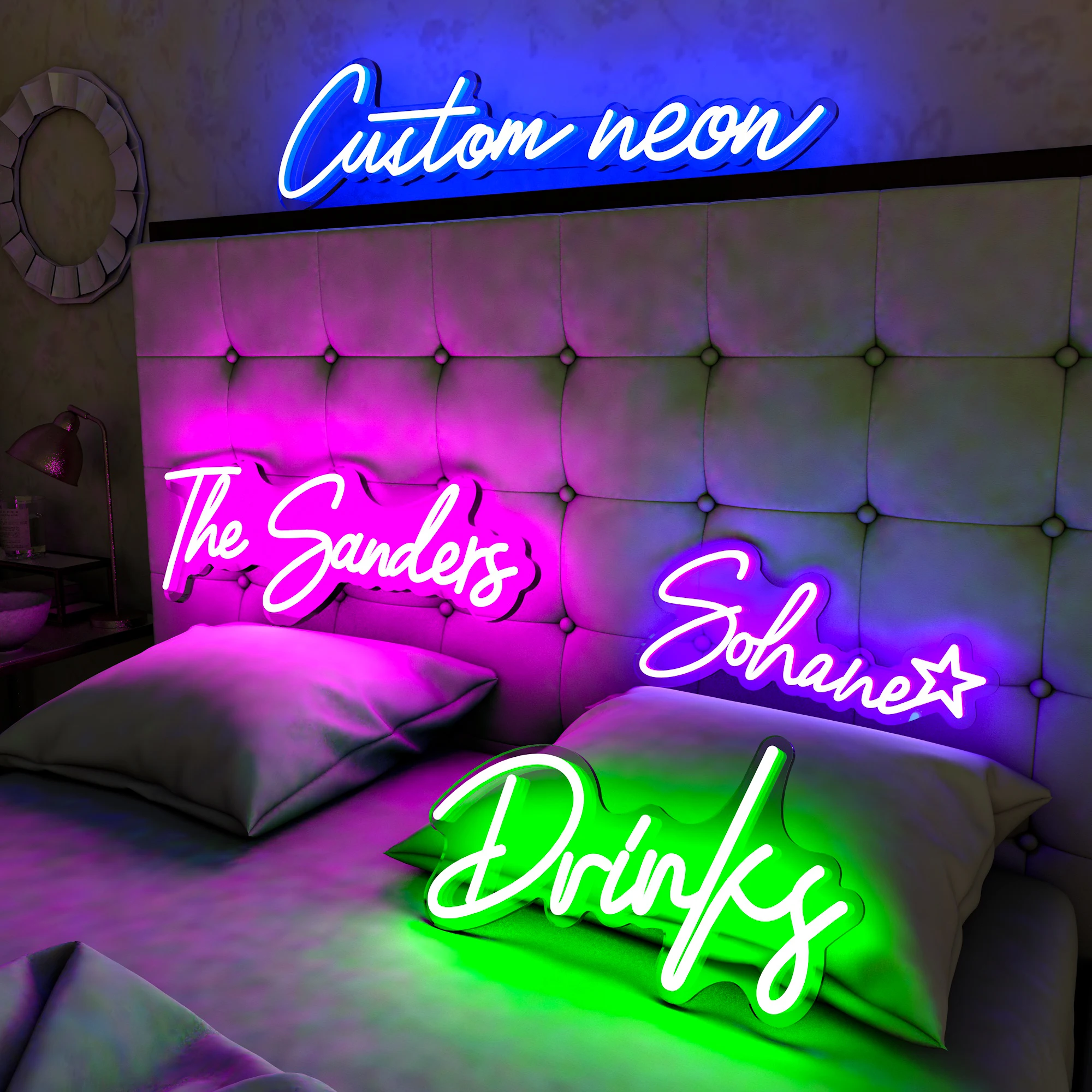 Dropshipping Free Design Custom Led Neon Light Name Logo Neon Sign Custom Drop Shipping For Bedroom Birthday Party Home