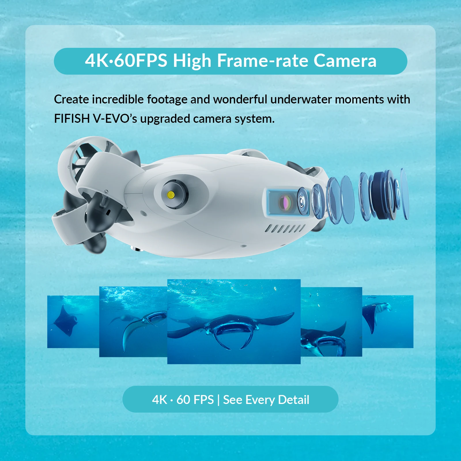 Fifish V6 VR Lặn Dưới Nước Robot Máy Bay Không Người Lái Với 4K UHD Camera 360 Cuộn 100M Cáp Tàu Ngầm Rc Câu Cá thiết Bị Tìm Đồ Vật Dưới Nước Rov