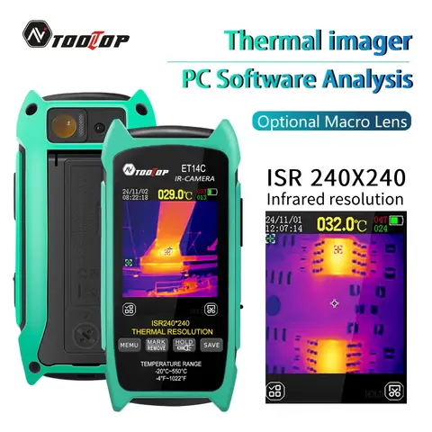 TOOLTOP ET14C 2.8인치 열화상 카메라 25Hz 가정용 열화상 카메라 ISR240x240 열화상 스탠드 전기 오류 감지
