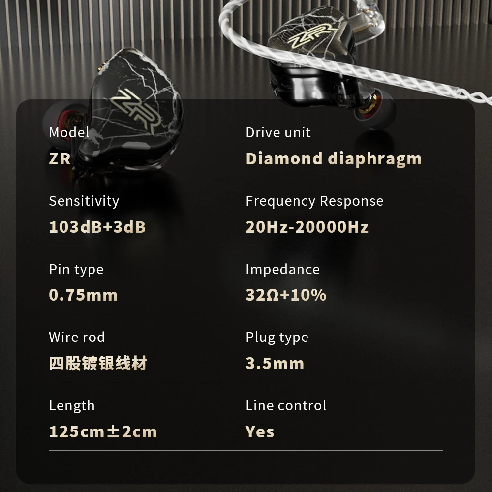 ND ZR 10 мм с алмазной диафрагмой, наушники-вкладыши HiFi, проводные наушники IEM со съемным кабелем для музыканта