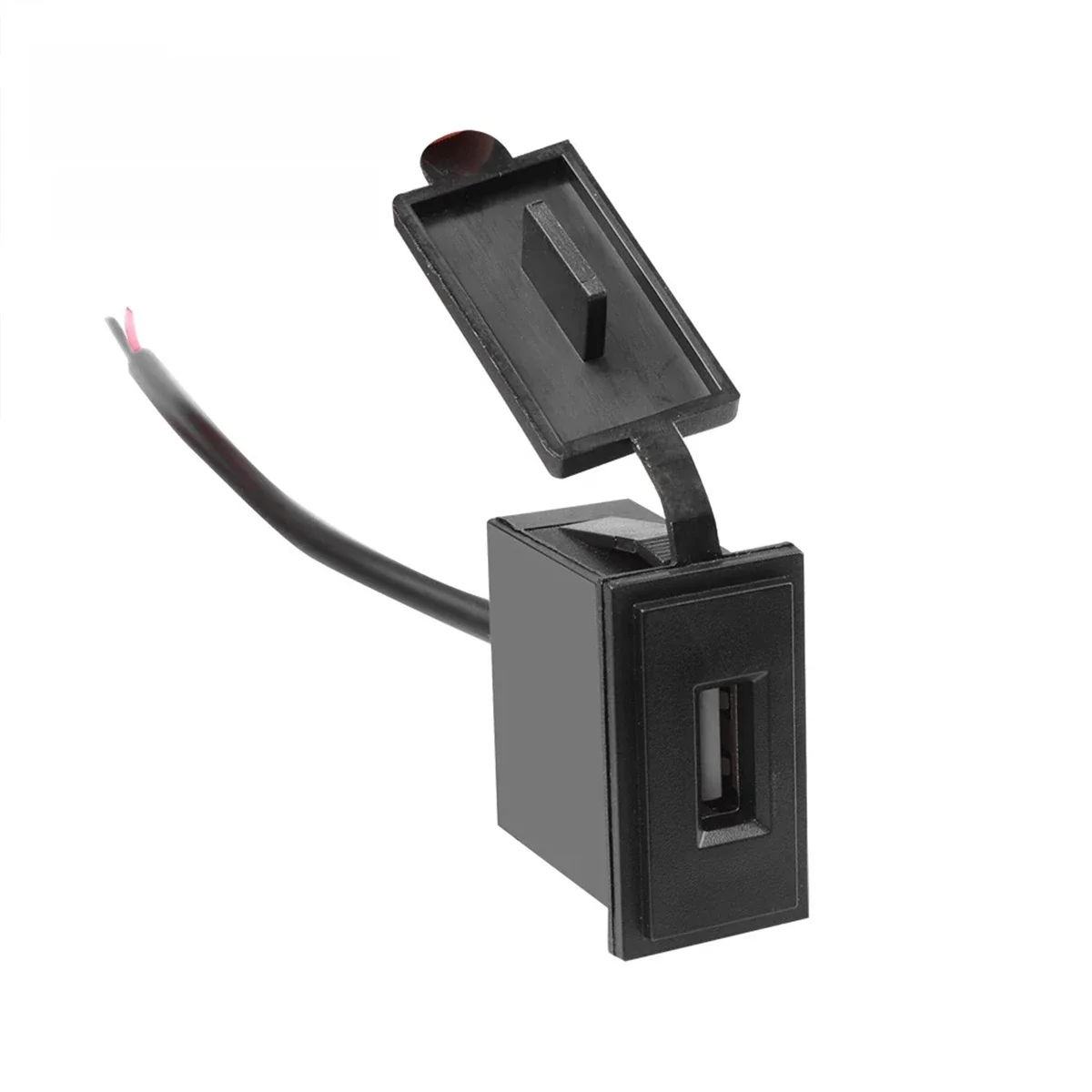12V/24V pojedyncze gniazdo ładowarki samochodowej USB 5V 2.4A zasilacz kwadratowy kształt wodoodporny do motocykla RV łódź — zdjęcie 2