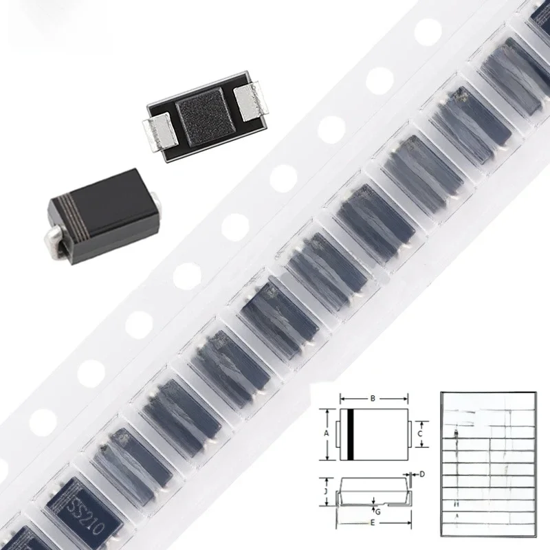 100 pièces M1 M4 M7 SS14 SS24 SS34 SS16 SS26 SS36 RS1M RS2M US1M ES1M ES1J ES1D SS110 SS210 SS220 SS310 SS510 DO-214AC Diode SMA